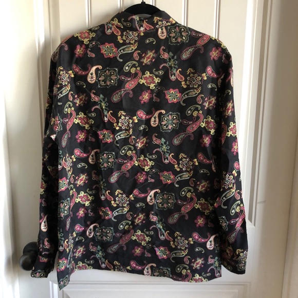 Vintage Anne Pinkerton Paisley Silk Button Up Blouse Paisley Print S - Picture 10 of 10